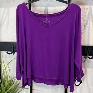 Body rock by Kelly Dooley cropped shirt, purple, size medium